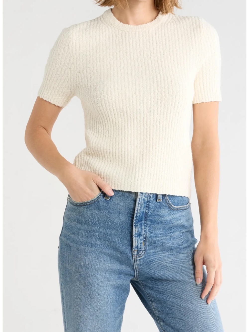 Madewell Boucle Knit Crewneck Sweater Tee